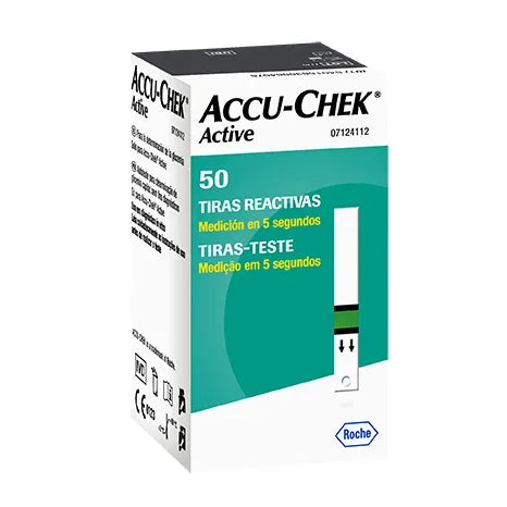 ACCU-CHEK ACTIVE Tiras Reactivas p/Glucosa Cja. c/50 Pzs.