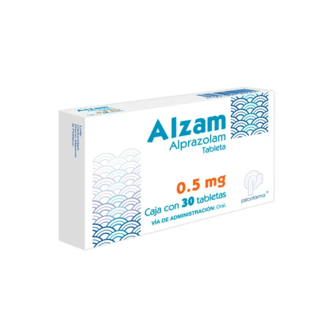 ALZAM 0.50 MG 30 TABLETAS RX.