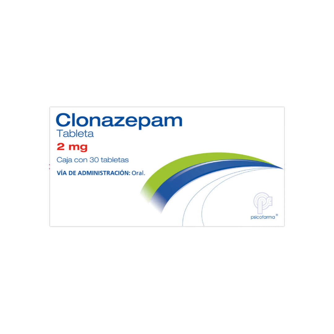 CLONAZEPAM 2 MG 30 TABLETAS GENÉRICO PSICOFARMA RX.