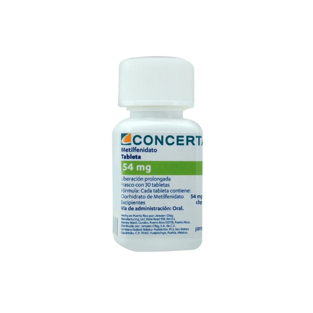 CONCERTA 54 MG 30 TABLETAS RX.