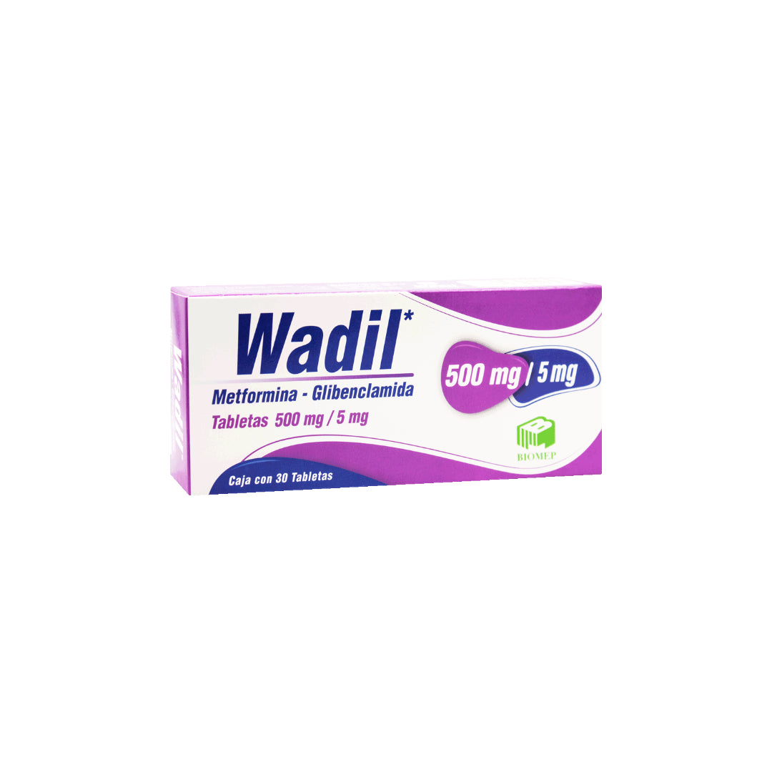 WADIL c/30 TABS. 500/5 MG.